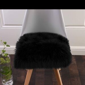 Black Faux Fur Chair Cover